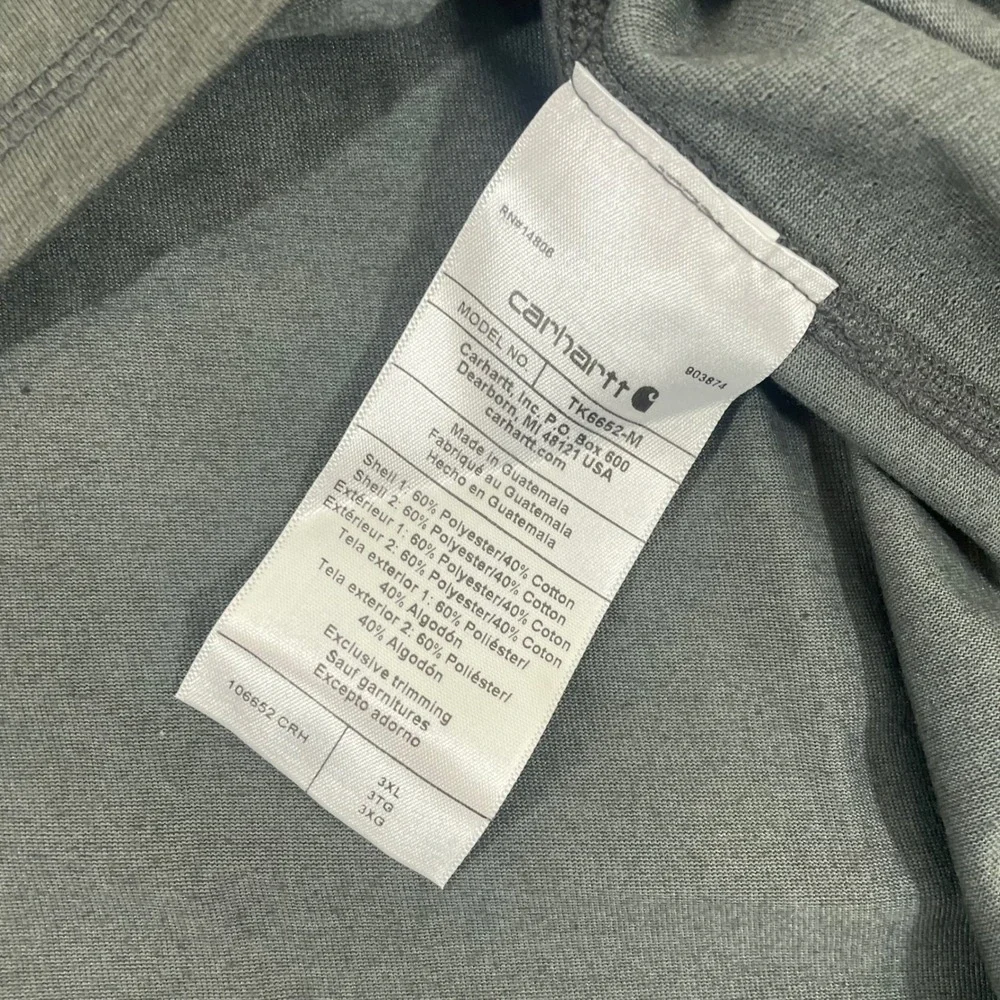 Carhartt T Shirt Mens 3XL Force Relaxed Fit Pocket Gray NWT - Picture 5 of 11